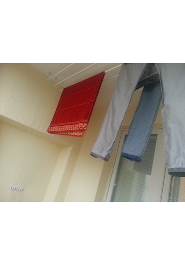 Çukurova Asansörlü Çamaşırlık Kurutma Askısı 5'lı 125 CM Beyaz