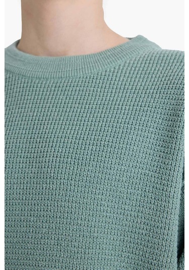 Defacto Erkek Çocuk Bisiklet Yaka Triko Kazak F0959a825wngn1129 Yeşil