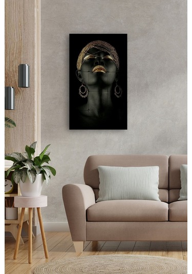 Doğal Taş Tablo - Kadın Temalı- Duvar Dekoru 30x50cm
