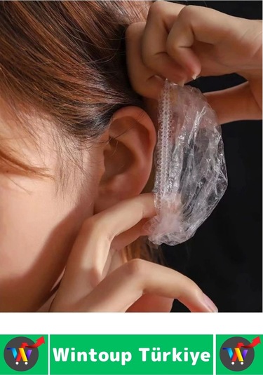 Yetişkin Çocuk Kullanım Banyo Deniz Havuz Yüzme Su Kaçma Önleyen Koruyucu Esnek Kulak Bonesi 100 Adt Çok Renkli