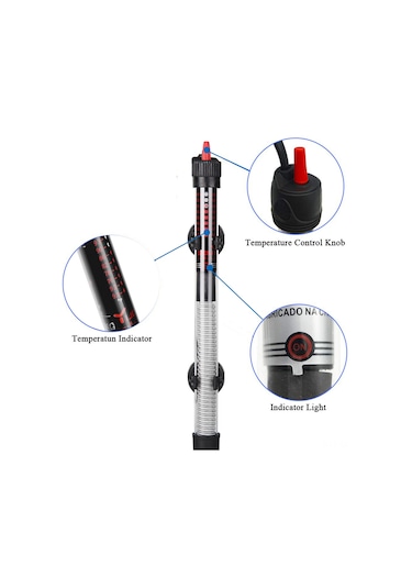 Qingmipy Akvaryum Isıtıcısı - Dijital Termometreli Ayarlanabilir Sıcaklık 25w-300w Avrupa Fişi 111 Karakter