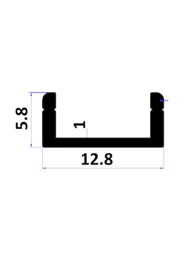 10 Lu Set Led Kanal Profil Alüminyum 13x6mm 2 Metre Sıva Üstü İnce Kasa Opak Pleksi Difüzörlü Lineer Led Kanal 2128