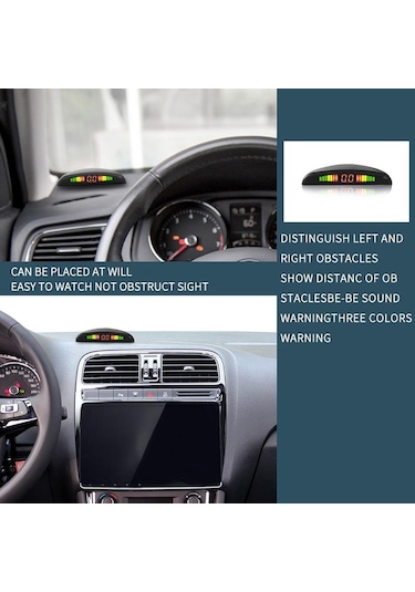 Mavi Hippcron Araba Park Sensörü Kiti 2 Sensörler 22mm Led Ekran Ters Radar Ses Uyarı Göstergesi Sistemi 8 Renk