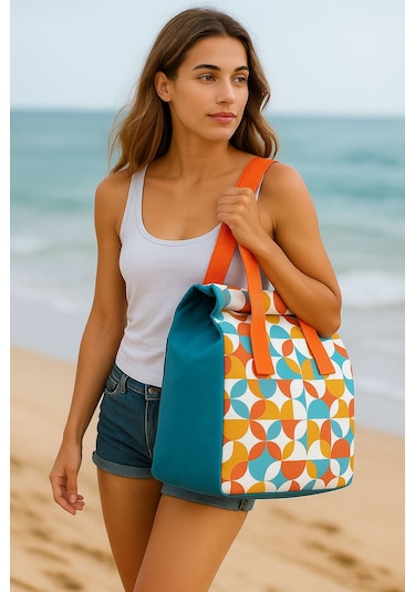 11 Litre Kıvrımlı Ve Mıknatıslı Termal Çanta Turkuaz