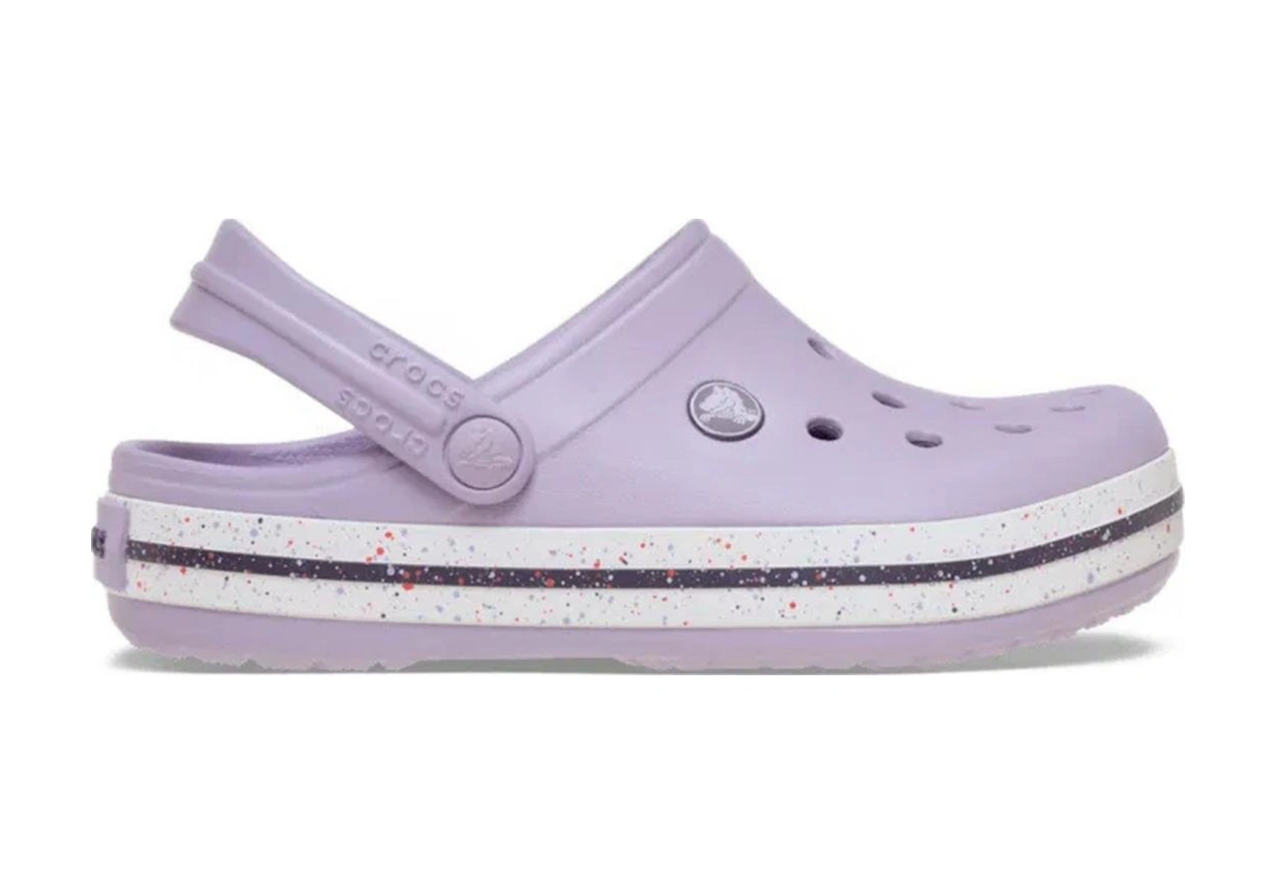 Crocband Clog K Benekli Bantlı Lila Çocuk Terlik-10870 Lila