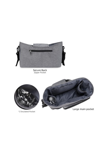 Padalink Bebek Arabası Organizer Çantası - Isı Saklama Bardaklık Ve Islak Mendil Çekme Fonksiyonu İle Çok Bölmeli Mavi Anne Çantası Gri