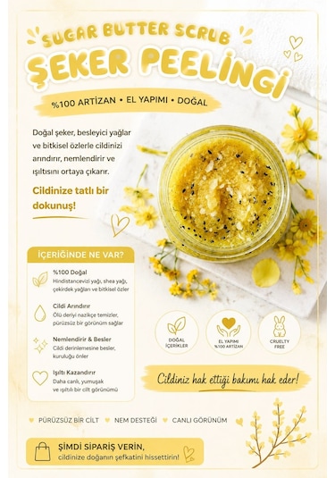 Hollywood Glow Sugar Scrub Body Butter Keshlee Farm Şeker Peelingi Sarı
