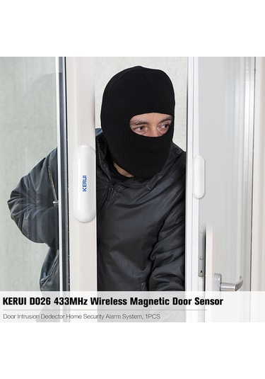 Dianziye Keruı Kr-d026 433mhz Kablosuz Pencere/kapı Alarm Sensörü, Giriş Uyarısı, 100m Mesafe, 12v Pil Dahil, Abs Malzeme
