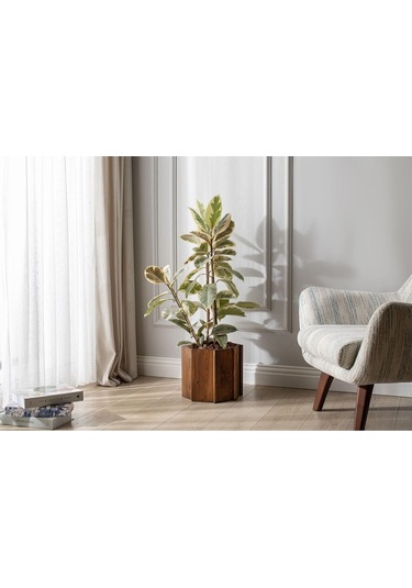 Halohope El Yapımı Doğal Ahşap Büyük Dekoratif Modern Kaliteli Bahçe Balkon Saksı Saksılık Stant Çiçeklik