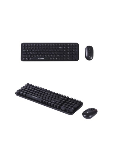 Torima Tmk-07 Siyah Retro Daktilo Görünümlü Kablosuz Q Klavye Mouse Seti