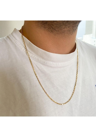 Çelik Zincir Altın Kaplama Unisex Model Zn-308 Altın