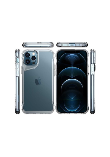 Apple Uyumlu iPhone 12 Pro Kılıf Case, Transparent Smooth Hard Protective Cover
