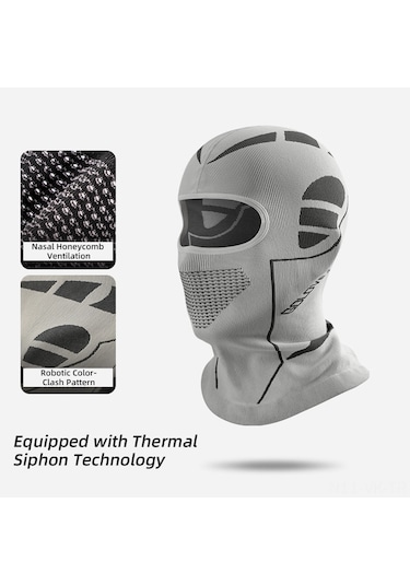 Vkemall Kış Sporu Outdoor Kayak Moto Kask Erkek Kadın Rüzgar Ve Soğuk Koruma Yüz Maskesi Isı Saklama Işık Gri Dikişli Baþlık Dtj49