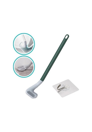 Sıladanal Golf Tasarımlı Silikon Wc Klozet Mutfak Temizlik Fırçası Kanca Hediyeli Siyah
