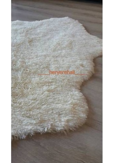 Yamalı Home Tavşan Tüyü Krem Post Halı 80 x 140 Cm