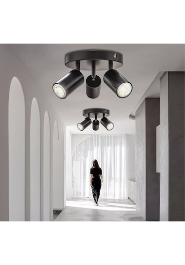 Mylights  Modern Üçlü Metal Led Spot Günişiği Ampullü Hareketli A