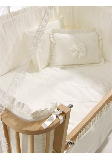 Meltem Kids Bambino Ekru Pamuklu Bebek Uyku Seti 70 x 110 CM Ekru