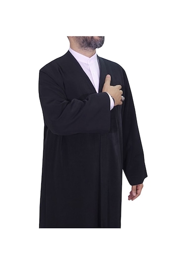 Akıncı Tekstil Namaz Cübbesi Buhara Yaka Siyah