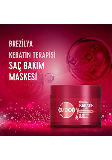 Elidor Saç Bakım Maskesi Yoğun Onarıcı Brezilya Keratin Terapisi 220 Ml X2