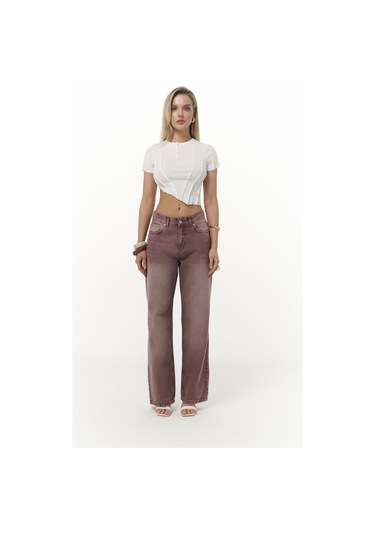 Norris Asimetrik Ekru Crop Ekru