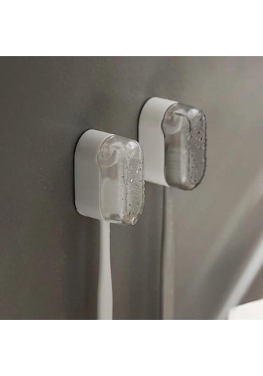 Beyaz Diş Fırçalığı Tozsuz Yenilikçi Ev İçin Gerekli Toz Geçirmez Şık Tasarım Özelliği Duvara Monte Beyaz