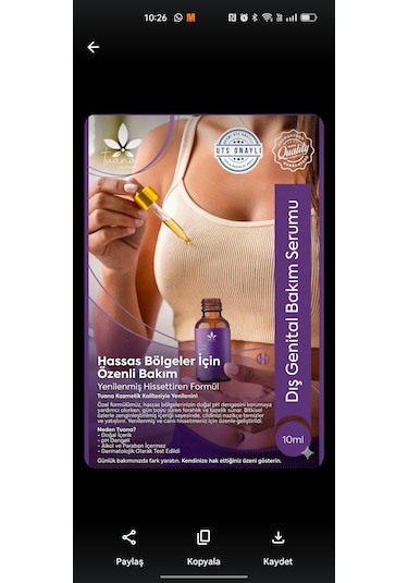 Dış Genital Bölge Bakım Serumu 10 Ml