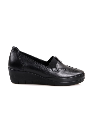 Scavia Ortapedik Comfort Siyah Deri Bayan Ayakkabı (375854008)