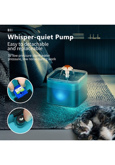 Mufunye Led Işıklı 3 Farklı Su Modlu 2l Kedi Ve Köpek Çeşmesi - Sessiz Pompa Ve Filtreli Diğer