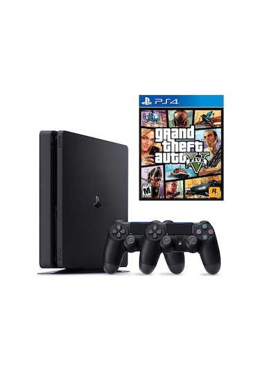 Sony Ps4 500Gb Slim Oyun Konsolu + 2 Kol + Gta5 Teşhir Ürünü