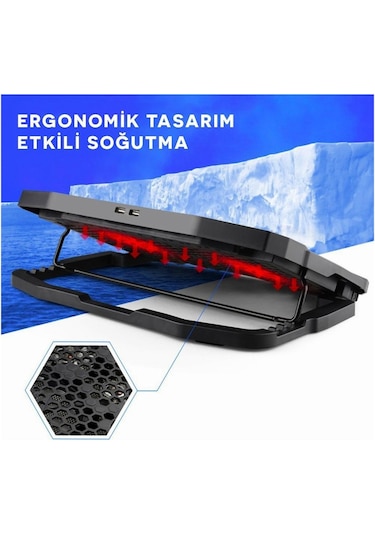 Juo C1 Led Ekranlı Notebook Soğutucu 4 Fanlı Hız ve Yükseklik Ayarlı