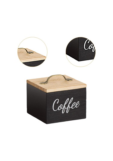 Suntek Kapaklı Kahve Pod Tutucu Tezgah Mutfak Masası Için Çok Siyah