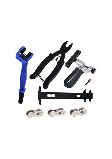 Geeksen Bisiklet Zinciri Tamir Seti: 16'lı Araç + Pense + Zincir Kesici + Ölçü Cihazı + 3 Çift Büyü Kanca - Dağ Bisikleti Bakımı İçin Çok Amaçlı Çok Renkli