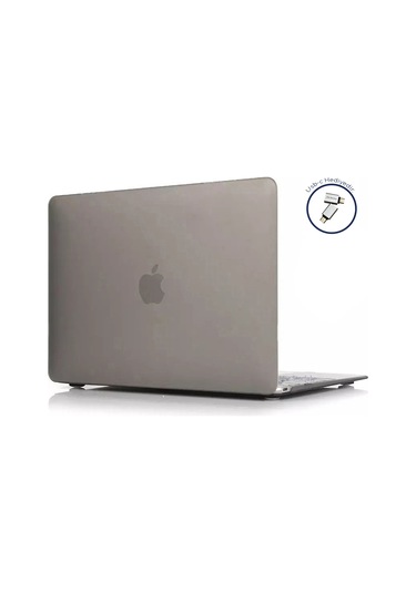 Macbook Uyumlu Air M1 Kılıf 13 İnç Mat Buzlu Flu Touchıd'li M1 Air A2337 A2179 A1932 İle Uyumlu Gri
