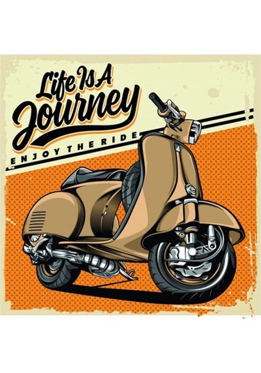 Retro Vespa Sticker Araba, Motorsiklet, Kask, Laptop, Cam Sticker 12x12 Cm