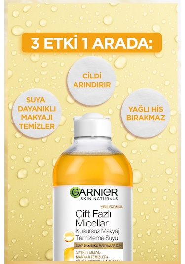 Garnier Çift Fazlı Micellar Kusursuz Makyaj Temizleme Suyu 400 ML