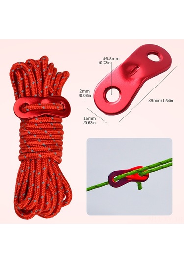 Shineyee 8 Adet 4mm Kalın Poliester Çadır Rengi Işık Yansıtan Tırmanma Kordonu Sarısı Sarı