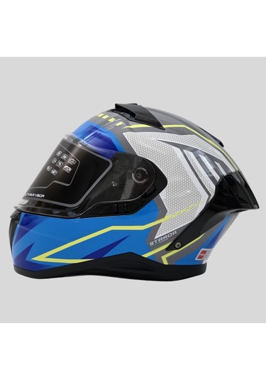 Arwic Pro Model Kapalı Full Face Motosiklet Kaskı Ar939 Mavi