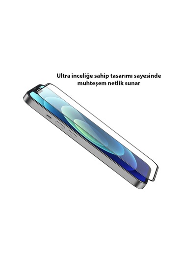 Gor Apple Uyumlu iPhone 13 Mini 9D Hardening Tempered Full Cam Ekran Koruyucu Siyah