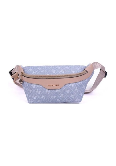 Silver Polo Sp1192 Kadın Bel Çantası Monogram Mavi-ten