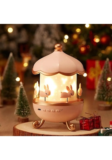 River World Yansıma Yapan Işıl Işık Projektör Atlıkarınca Şeklinde Dönen Tavşan Modelli Çok Renkli