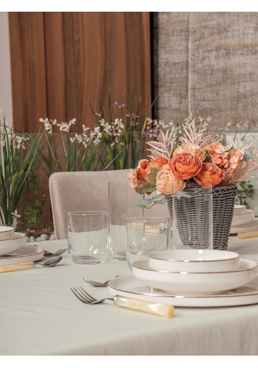 Cotton Box Plain Masa Örtüsü Krem 155x220