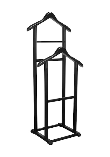 Nyn Ahşap Dilsiz Uşak Siyah Renk Çift Tepeli Ayaklı Askı Diğer