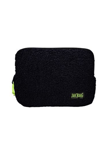 Jacbag Teddy Siyah/sarı Peluş Erkek Çocuk Tablet Çantası Tablet Kılıfı