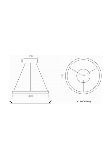 Tra30041A Eco Ø40 Cm Led Avize Sarkıt Cırkel