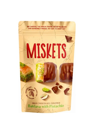 Antep Fıstık Dolgulu Çikolata Kaplı Çıtır Baklava 80 Gr