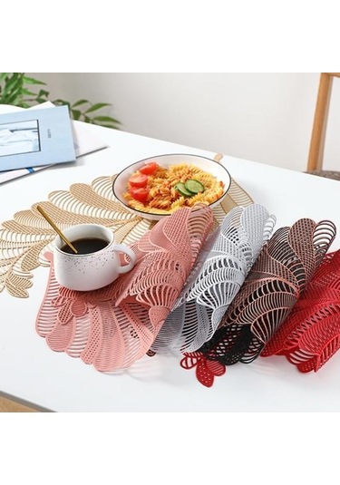 Gümüş Masa Servis Altlığı Yalıtımı Kaymaz Pvc Leke Tutmaz Masa Paspasları Gümüş