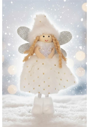 Yılbaşı Ağaç Süsü Işıltılı Melek Figürü