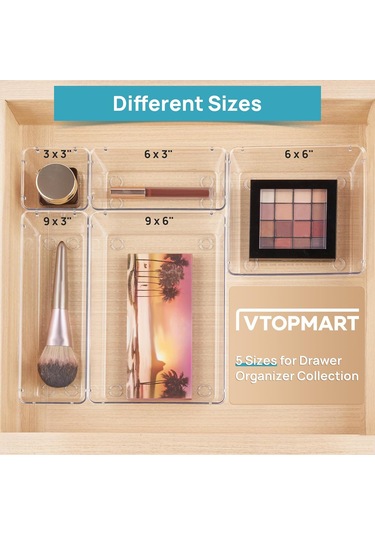 Reedark 16'lı Şeffaf Plastik Çekmeceli Manikür Aksesuar Ve Kozmetik Saklama Kutusu Seti Şeffaf