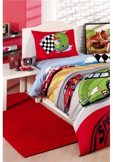 Ranforce Nevresim Takımı Tek Kişilik Speedway Kırmızı