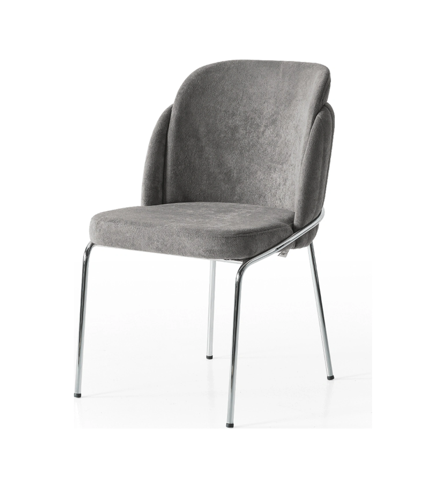 Dengema Rio Alp S26 Sandalye Antrasit Kumaş, Krom Metal Ayak Antrasit - Krom Ayak